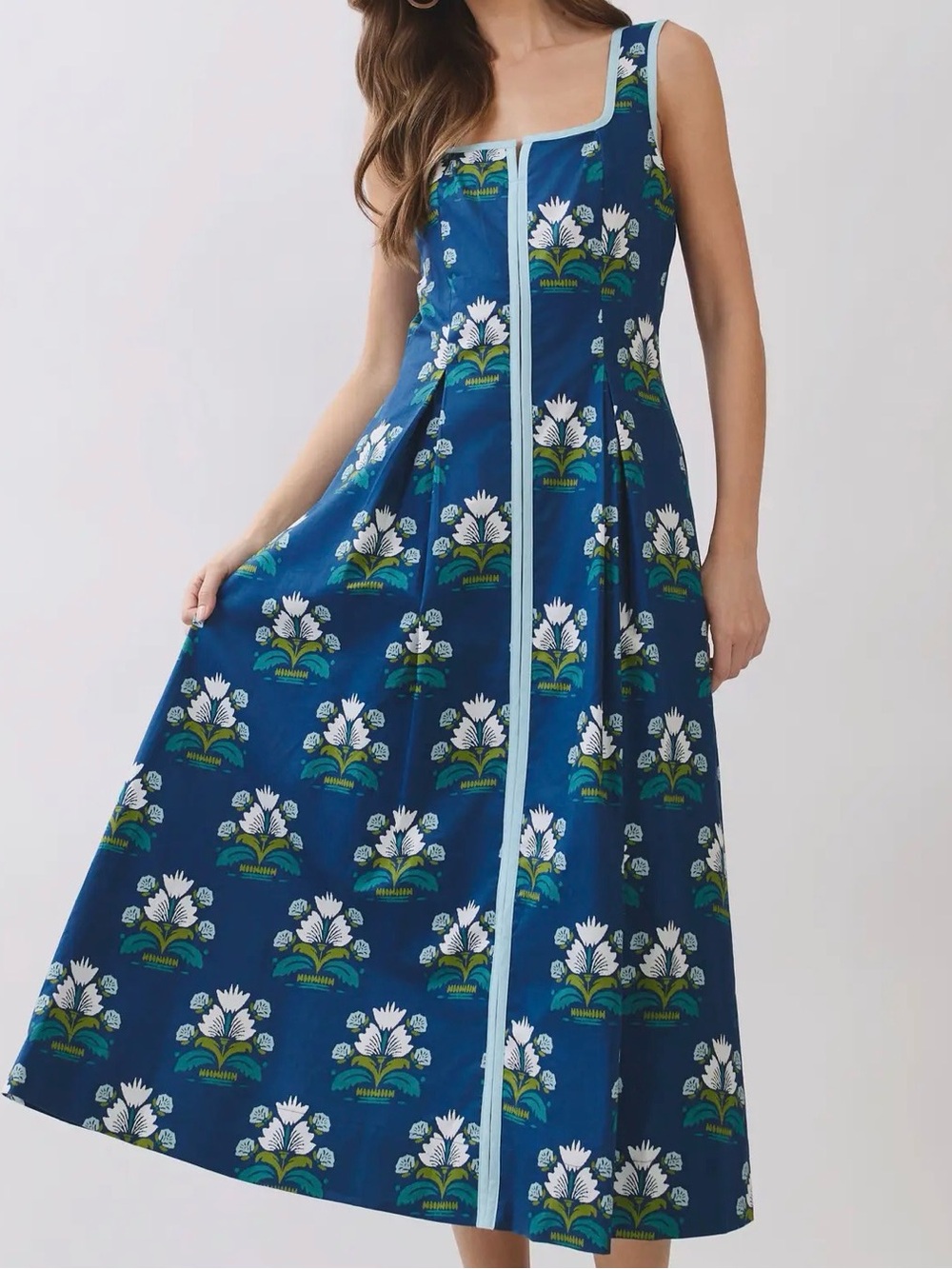 So pretty!! NIB Jewel Tone Floral Bouquet Print Midi Tuckernuck S M L - Picture 1 of 8
